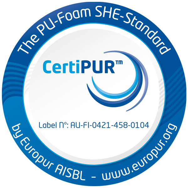 Certipur EU Luonto Furniture CertiPUR Label no. AU-FI-0421-458-0104