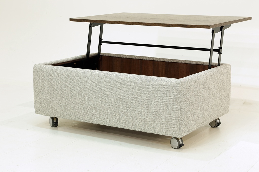 Functional Coffee Table Fun 496 / Walnut Table Top / Casters