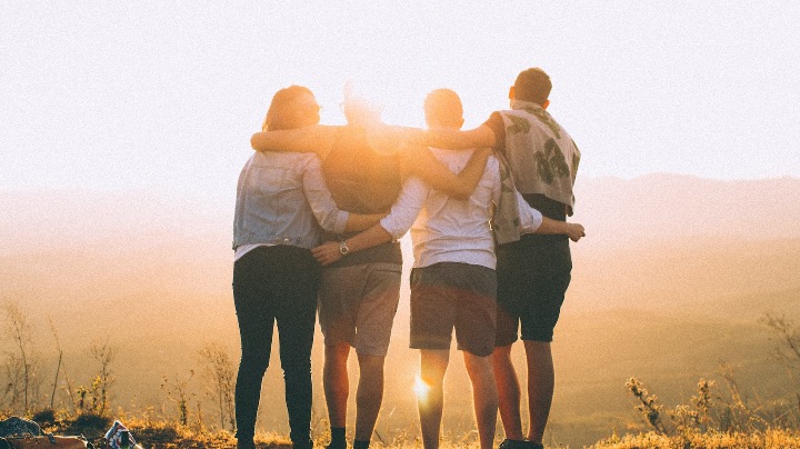 Healthy people embrace