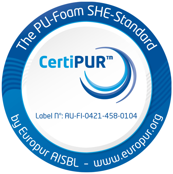 CertiPUR Label no. AU-FI-0421-458-0104