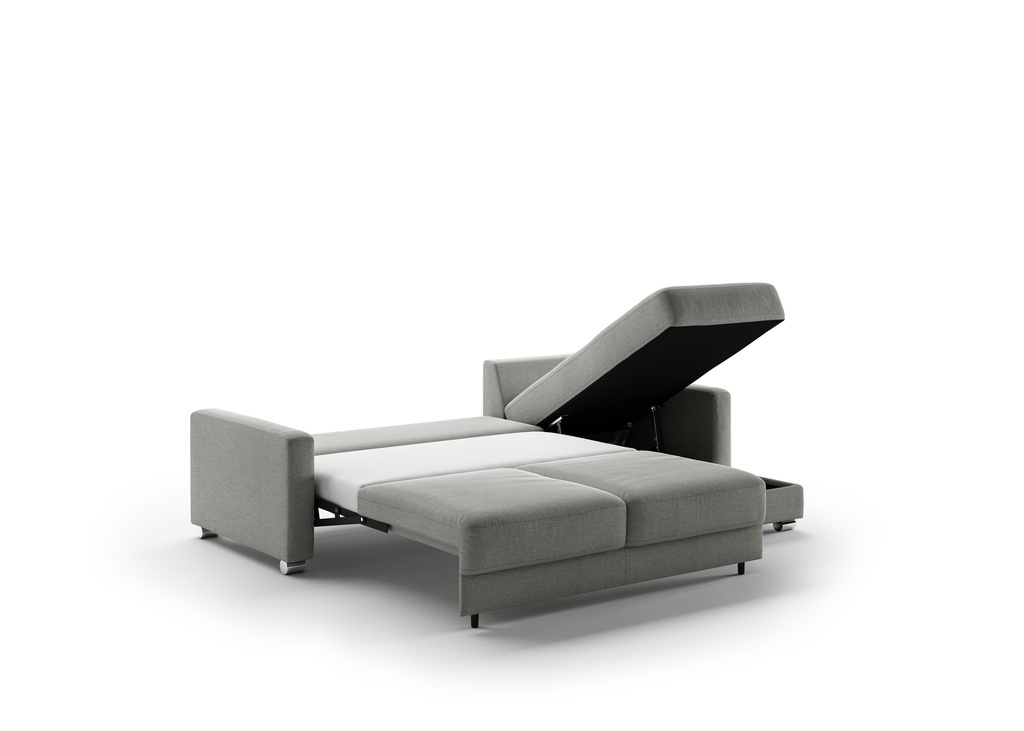 Hampton Queen Size Sectional Sleeper (Reversible Chaise) - Rodeo 104 - 217/6 Chrome