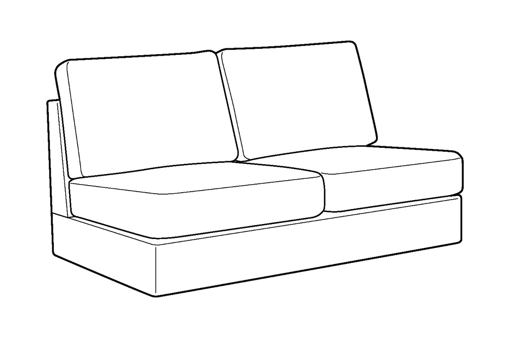 Flex Armless Loveseat Sleeper Module - Full XL