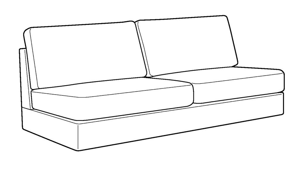 Flex Armless Sofa Sleeper Module - King