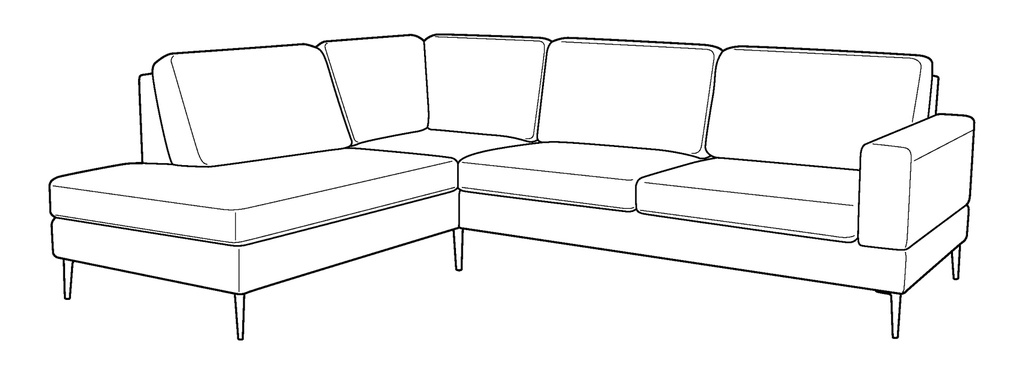Capri LHF Sectional (LHF Chaise RHF Loveseat)
