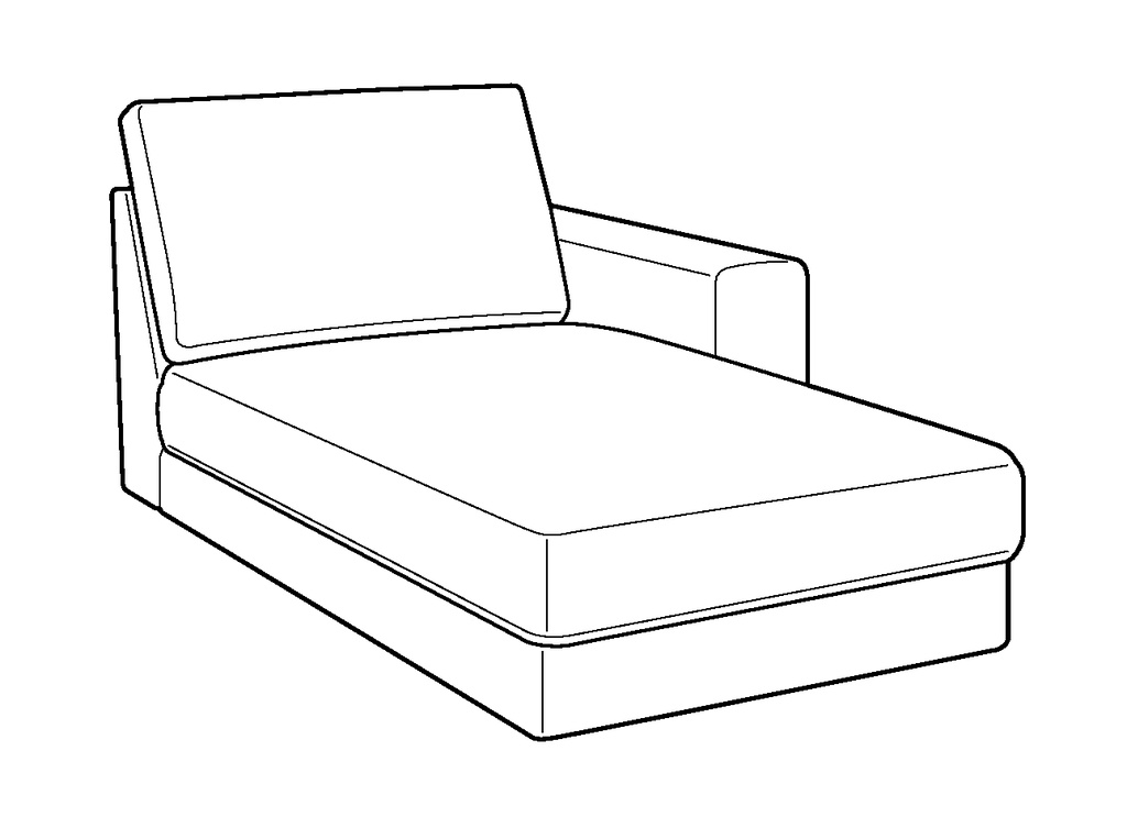 Capri RHF Chaise With Armrest