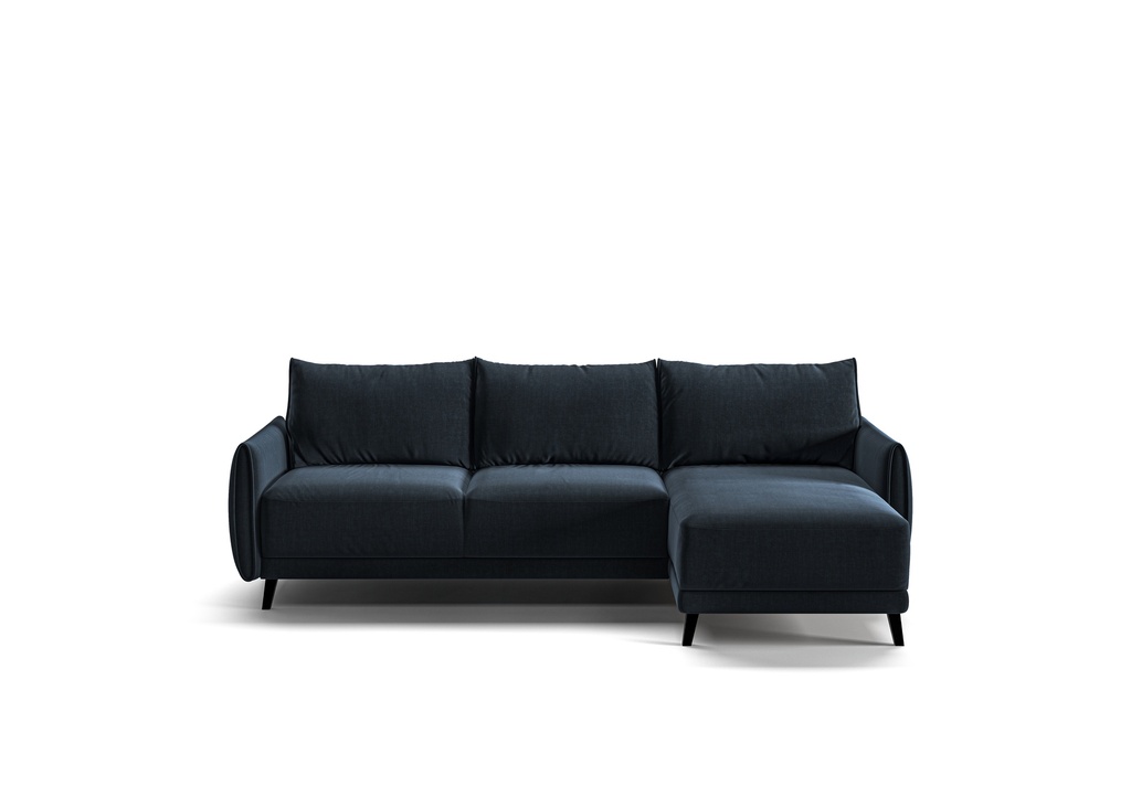 Dolphin Full XL Sectional (Reversible Chaise + Loveseat Sleeper)  Glamour 13 - 133/12 Black