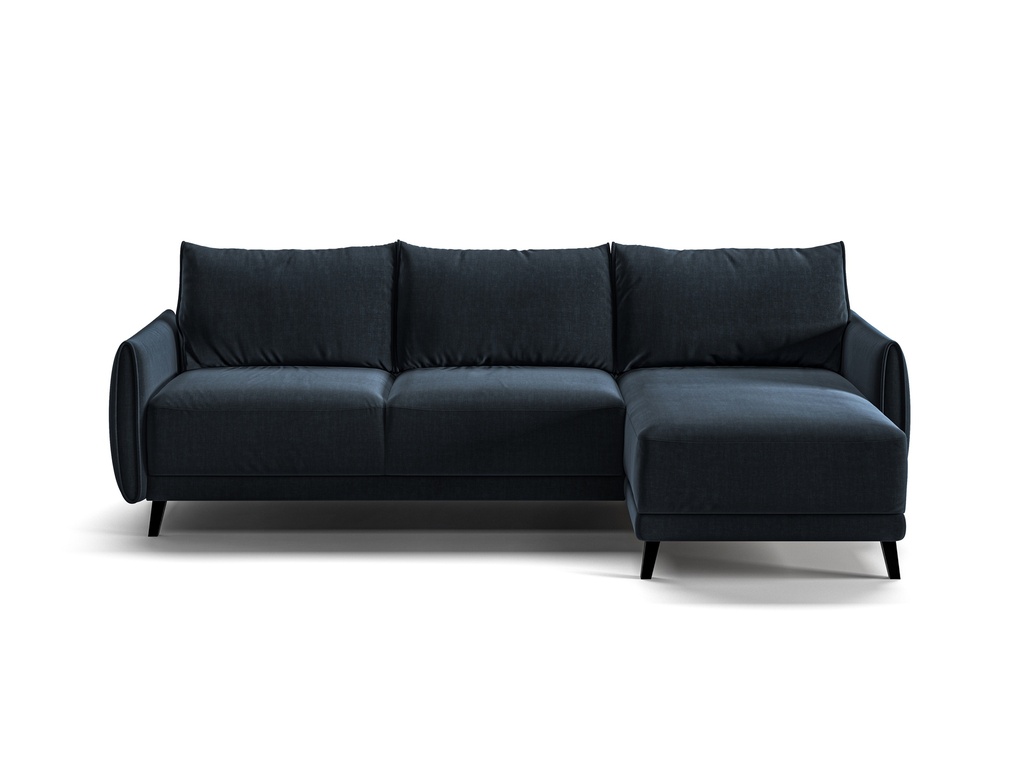 Dolphin Full XL Sectional (Reversible Chaise + Loveseat Sleeper) Glamour 13 - 133/12 Black