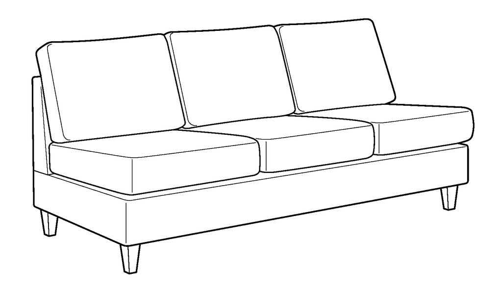 Flex Armless Sofa Module - Stationary