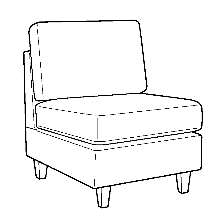 Flex Armless Chair Module - Stationary