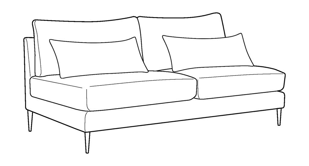 Liam Armless 71" 2-Seat Sofa Module