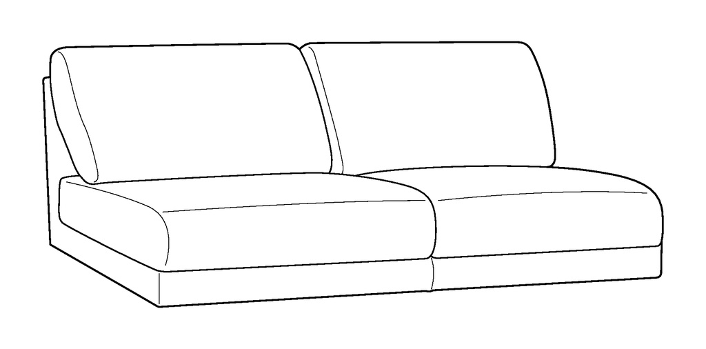 Joy Armless Sofa - 2 Seats