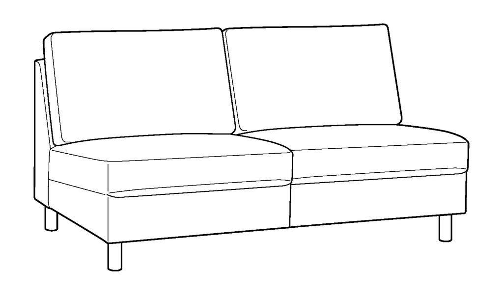 Moduli Armless Jumbo Loveseat