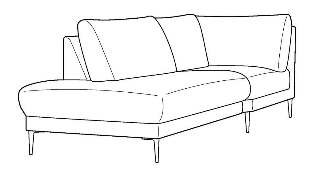 Joy Armless Corner + Chaise LHF