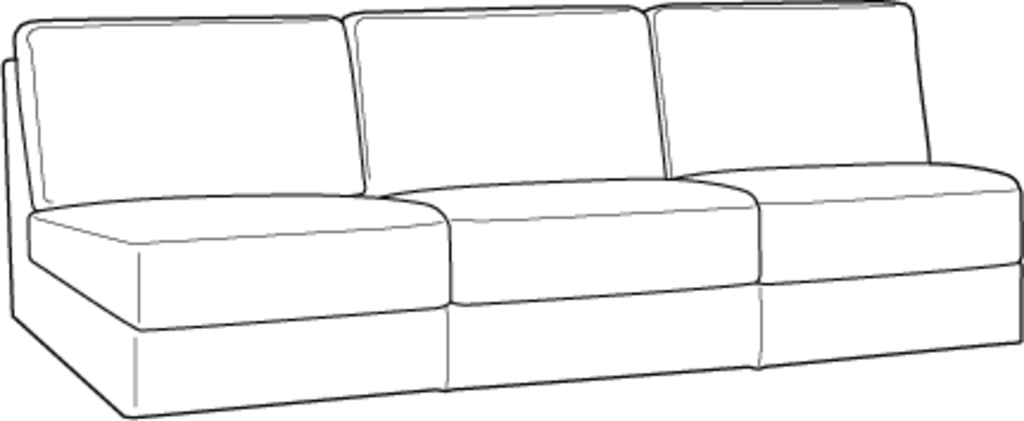 Koli Armless 3-Seat Sofa Sleeper Module - Full