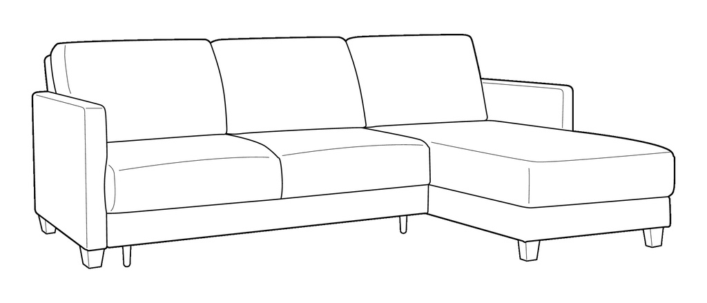 Martta Full XL Sectional (Loveseat Sleeper + Reversible Chaise)