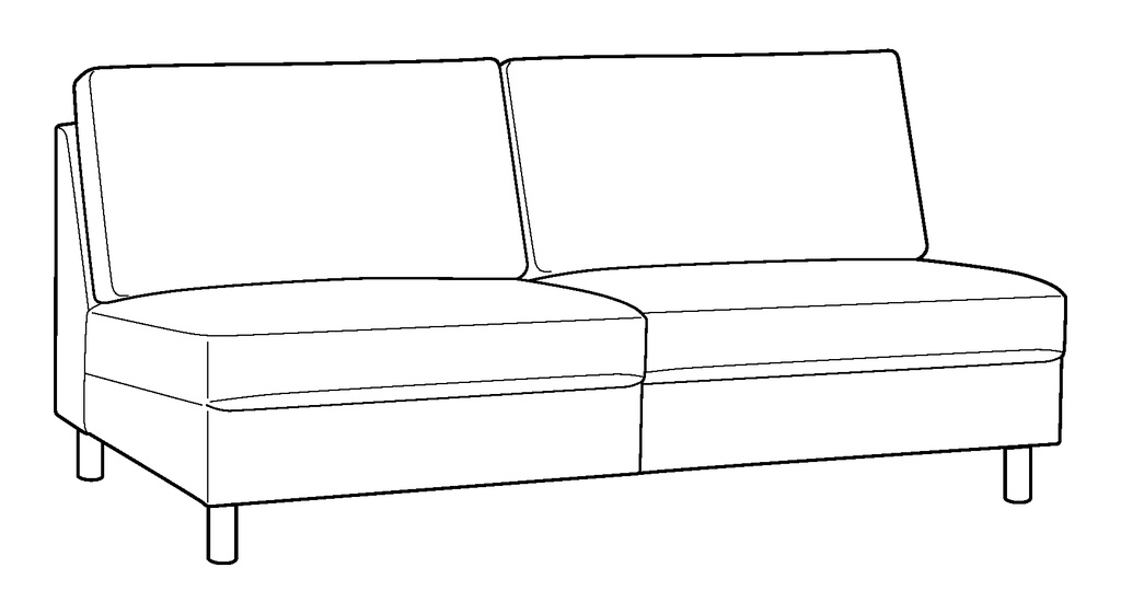 Moduli Armless Sofa 2 Seat
