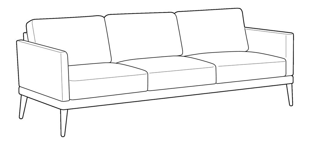 Viola Sofa - 3 Seat Harmony 56 - 126/20 Wenge 