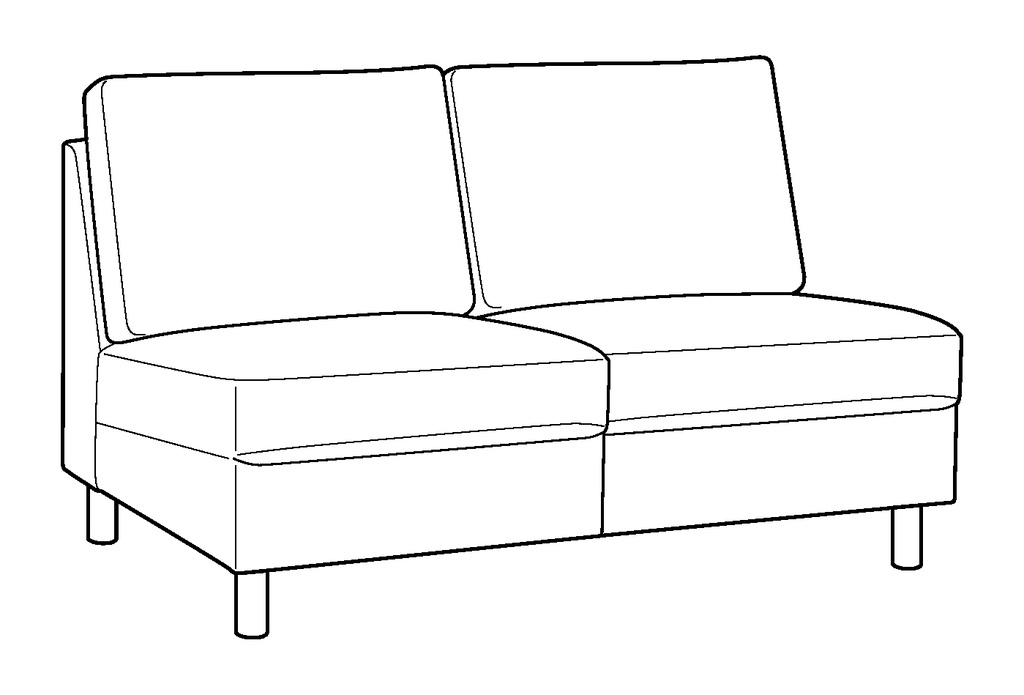 Moduli Armless Loveseat