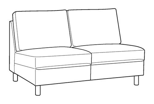 Moduli Armless Loveseat