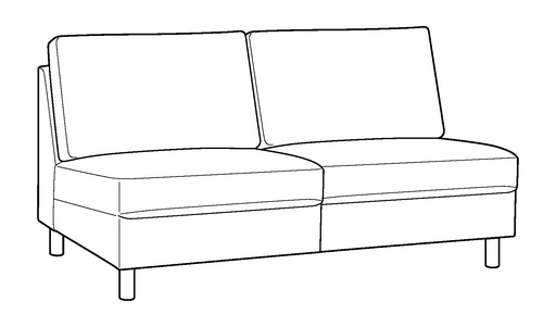 Moduli Armless Jumbo Loveseat