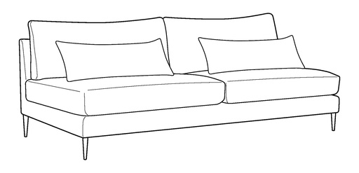 Liam Armless 87" 2-Sofa Module