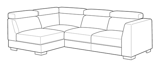 Halti LHF Chaise + RHF Loveseat Sleeper