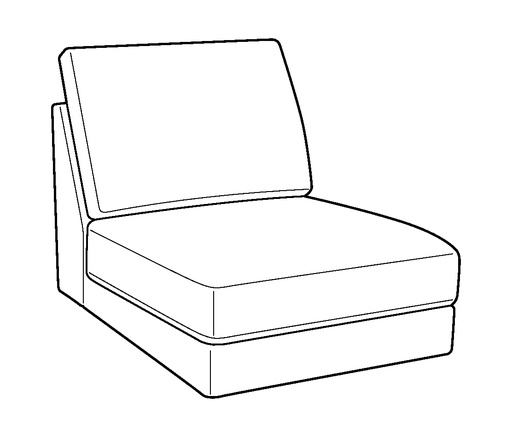 Capri Armless Wide Chair