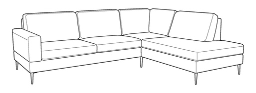 [CAPR-C+HAGR] Capri RHF Sectional (LHF Loveseat RHF Chaise)