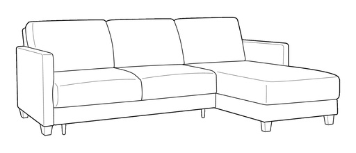 Martta Full XL Sectional (Loveseat Sleeper + Reversible Chaise)