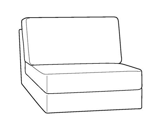 Koli Armless Jumbo Chair Module - Stationary
