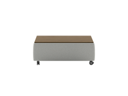 [FUNC-QO-RENE/01-TOP/WA-WHL] Functional Coffee Table - Rene 01 - Walnut Table Top - Casters