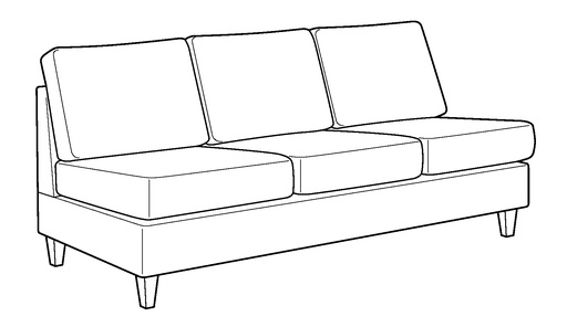 Flex Armless Sofa Module - Stationary