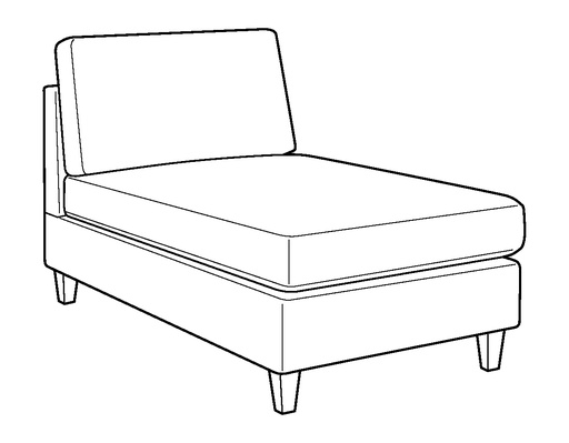 Flex Armless Chaise Module - Openable